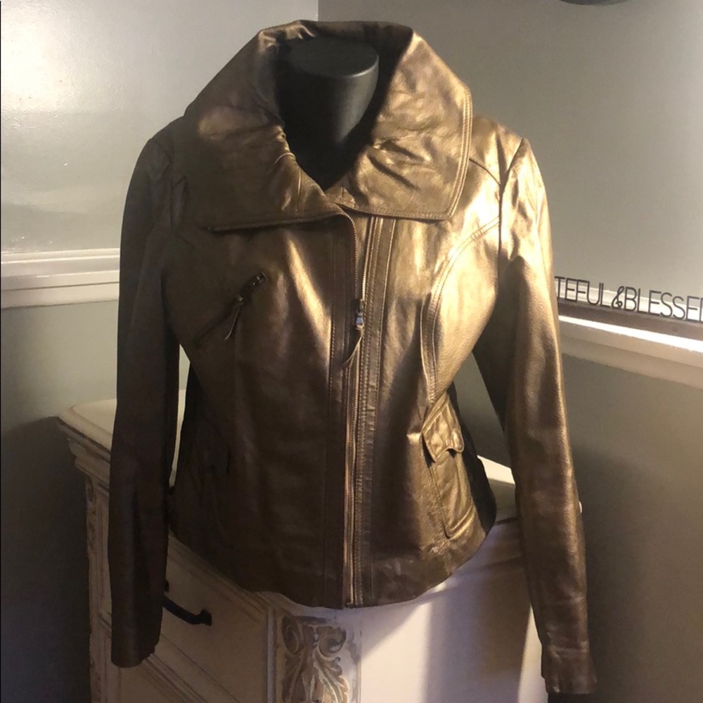 Mix it bronze Genuine leather jacket size large